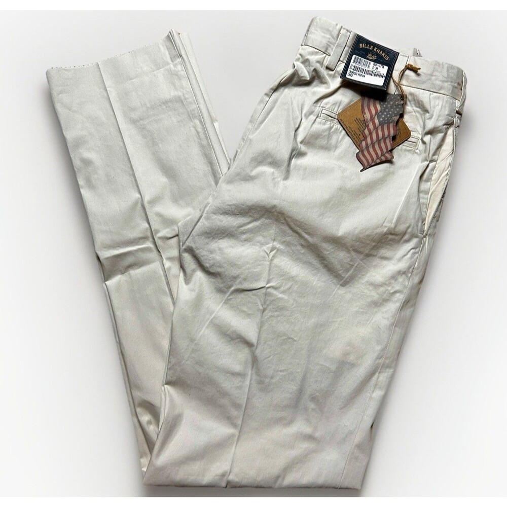 Bills Khakis M2-TPSA Size 34 Pants Pleated Front Tropical Sand Poplin Unfinished